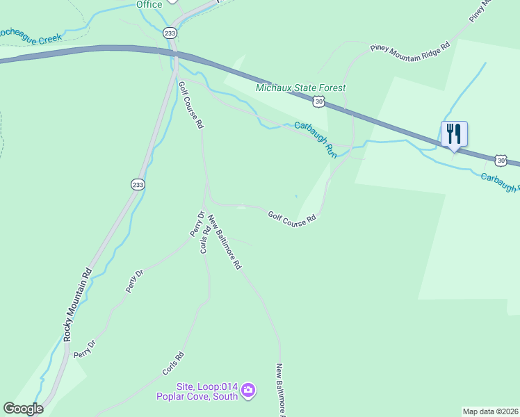 map of restaurants, bars, coffee shops, grocery stores, and more near 10020 Golf Course Road in Fayetteville