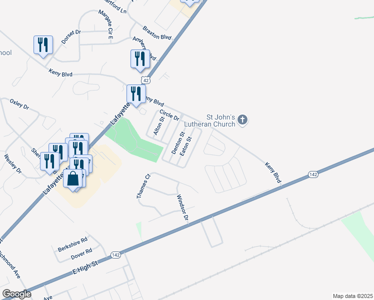 map of restaurants, bars, coffee shops, grocery stores, and more near 421 Circle Drive in London
