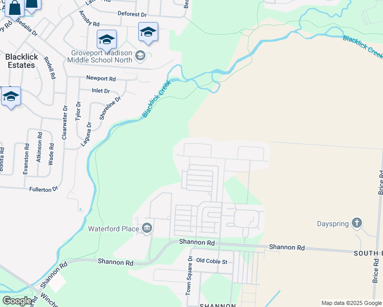 map of restaurants, bars, coffee shops, grocery stores, and more near 5416 Branchville Drive in Canal Winchester