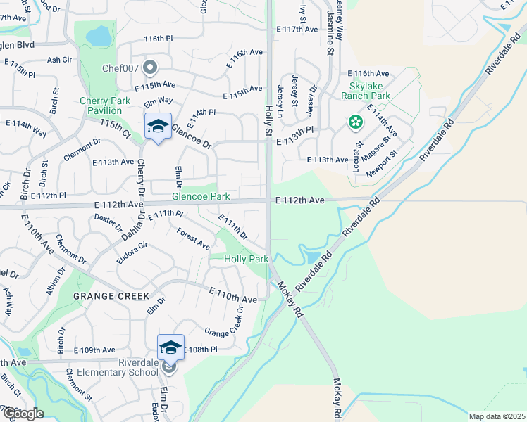 map of restaurants, bars, coffee shops, grocery stores, and more near 11172 Hudson Place in Thornton