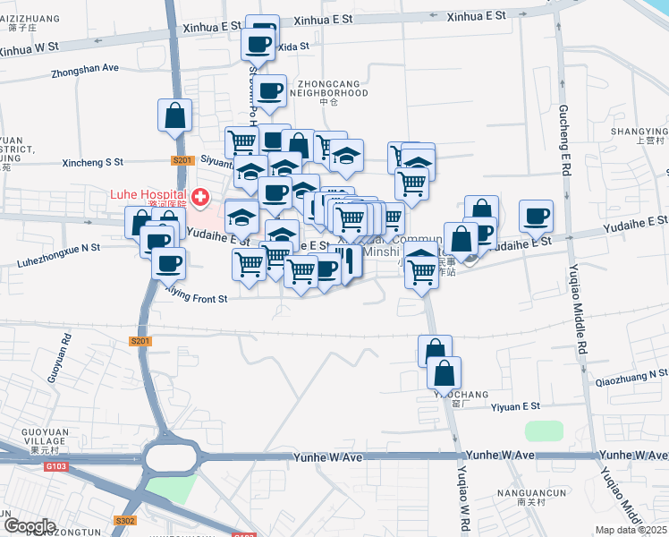 map of restaurants, bars, coffee shops, grocery stores, and more near in 