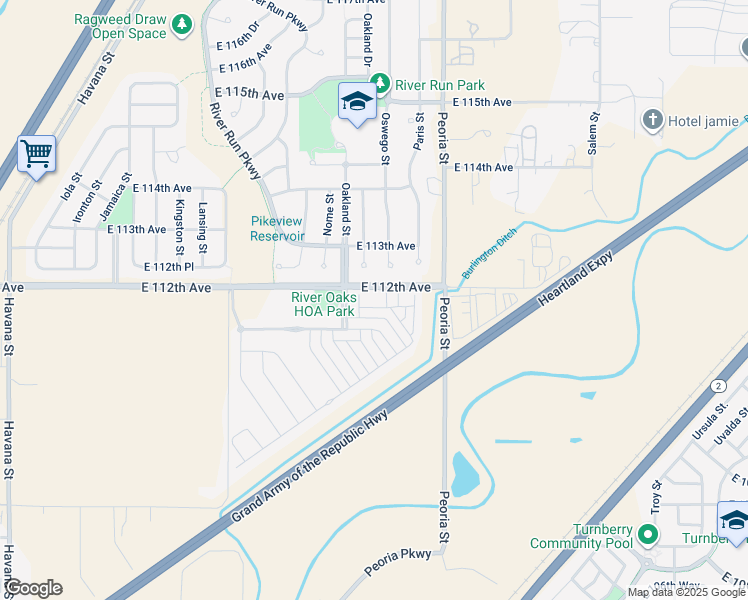 map of restaurants, bars, coffee shops, grocery stores, and more near 11254 Oakland Drive in Henderson