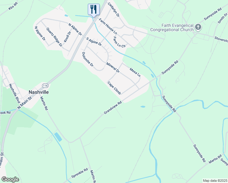map of restaurants, bars, coffee shops, grocery stores, and more near 334 Cape Climb in York
