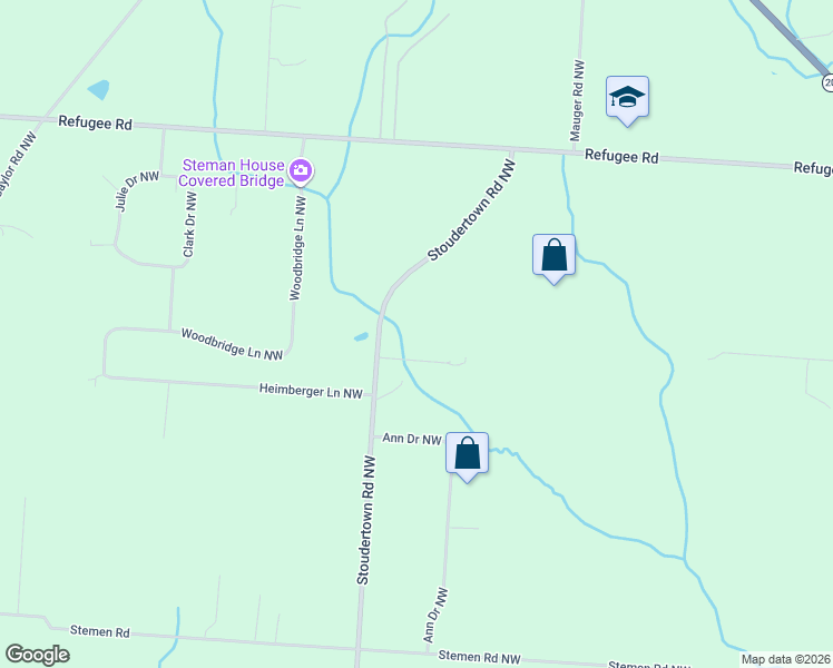 map of restaurants, bars, coffee shops, grocery stores, and more near 11668 Stoudertown Road Northwest in Baltimore