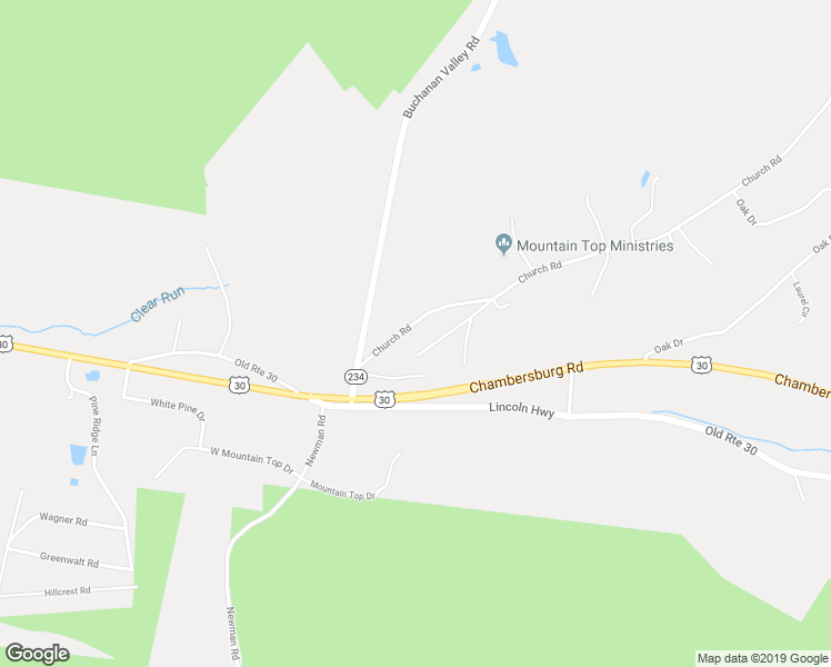 map of restaurants, bars, coffee shops, grocery stores, and more near 61 Church Road in Orrtanna