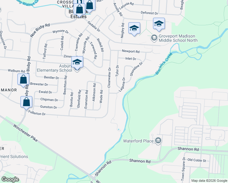 map of restaurants, bars, coffee shops, grocery stores, and more near 3781 Tylor Drive in Columbus
