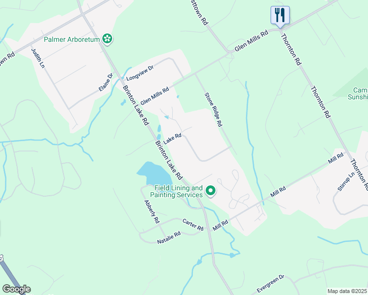map of restaurants, bars, coffee shops, grocery stores, and more near 30 Woodridge Road in Thornton
