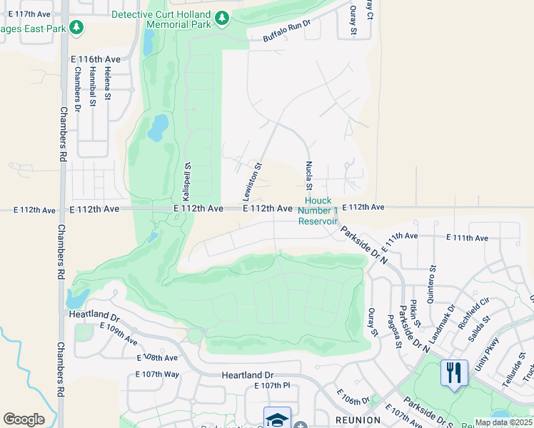map of restaurants, bars, coffee shops, grocery stores, and more near 11246 Lewistown Street in Commerce City