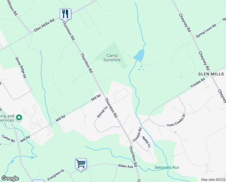 map of restaurants, bars, coffee shops, grocery stores, and more near 76 Colonial Circle in Thornton