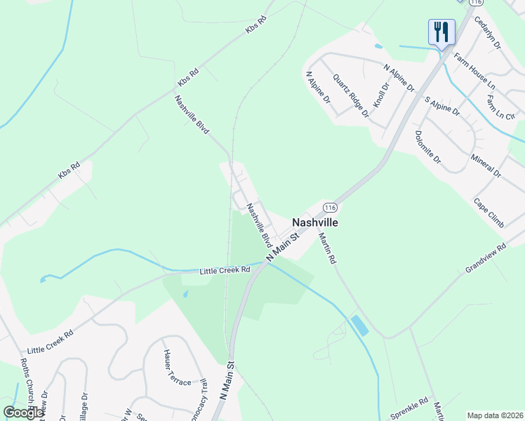 map of restaurants, bars, coffee shops, grocery stores, and more near 186 Nashville Boulevard in Spring Grove