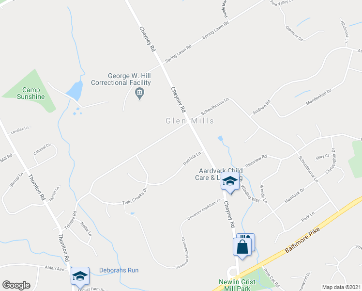 map of restaurants, bars, coffee shops, grocery stores, and more near 6 Trimble Road in Thornton