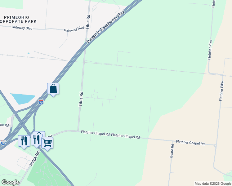 map of restaurants, bars, coffee shops, grocery stores, and more near 5229 Kerns Road in Springfield