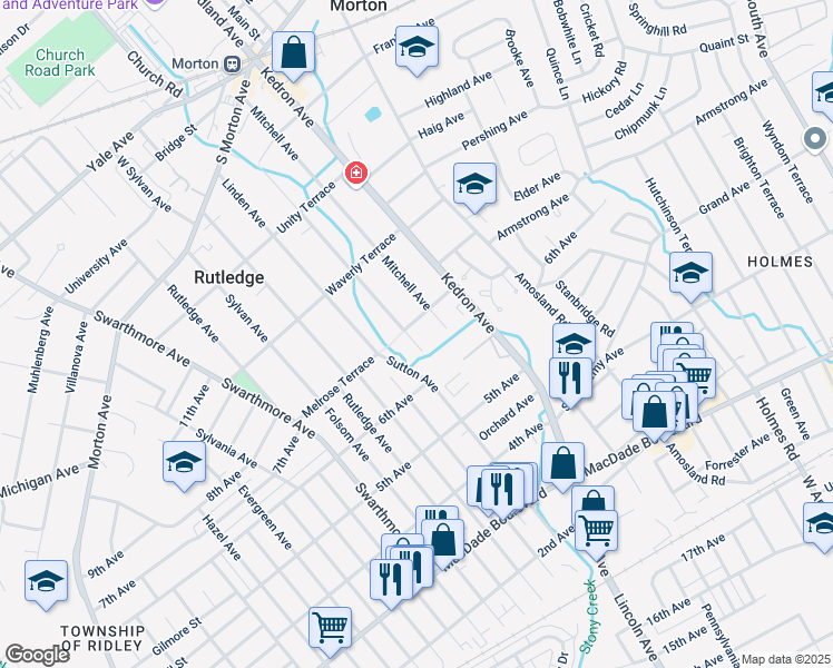 map of restaurants, bars, coffee shops, grocery stores, and more near 636 Agnes Avenue in Morton