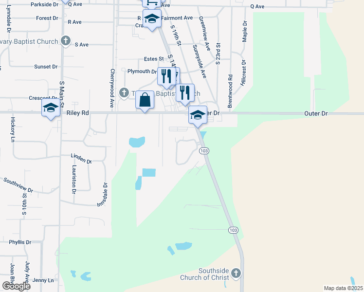 map of restaurants, bars, coffee shops, grocery stores, and more near 3302 Stonegate Drive in New Castle