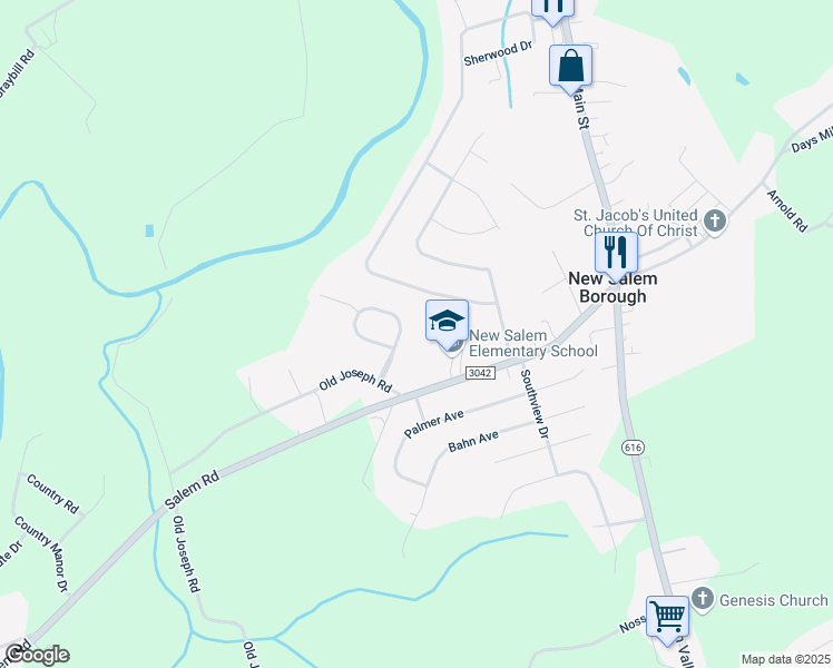 map of restaurants, bars, coffee shops, grocery stores, and more near 1633 Hampden Drive in York