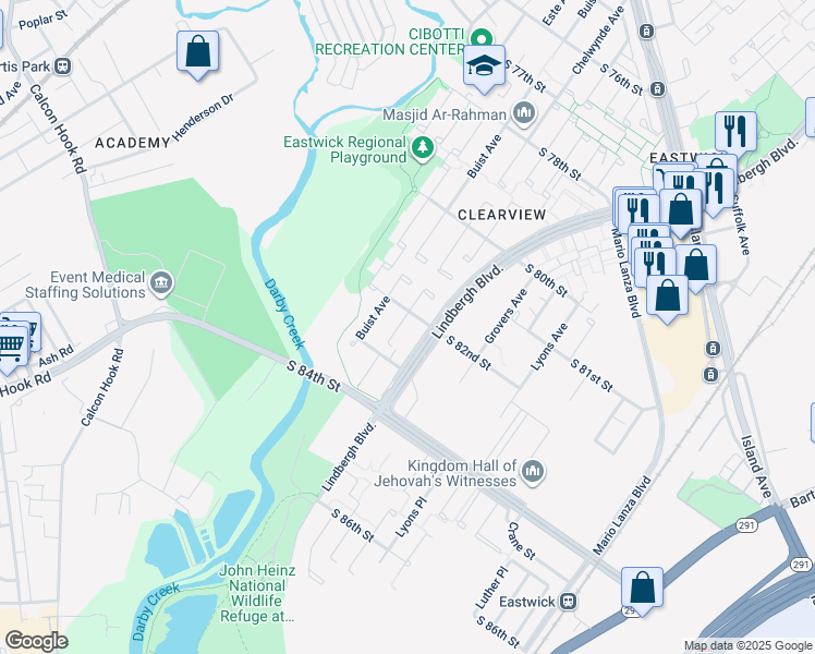 map of restaurants, bars, coffee shops, grocery stores, and more near 8208 Chelwynde Avenue in Philadelphia