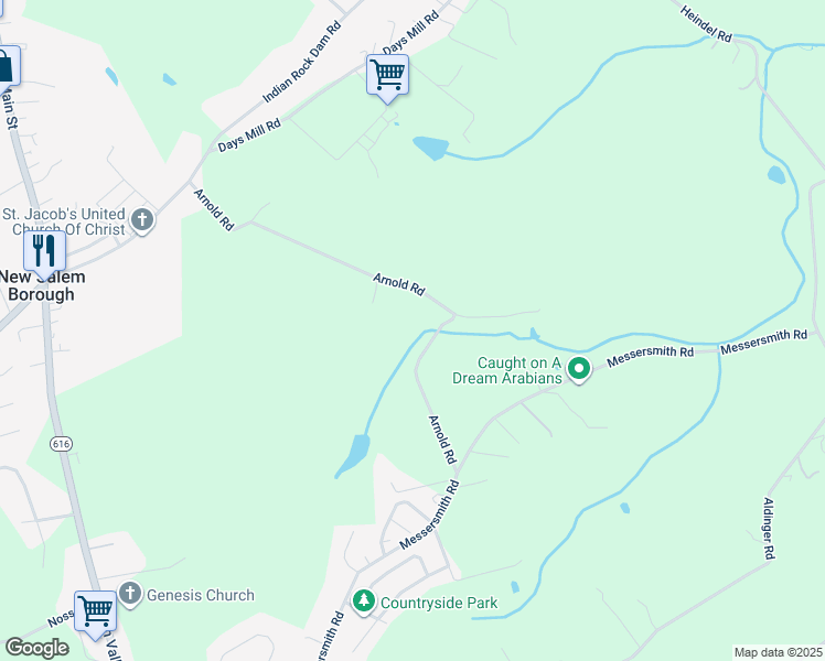 map of restaurants, bars, coffee shops, grocery stores, and more near 4524 Arnold Road in York