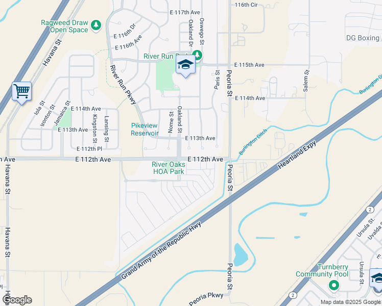 map of restaurants, bars, coffee shops, grocery stores, and more near 11254 Oakland Drive in Henderson