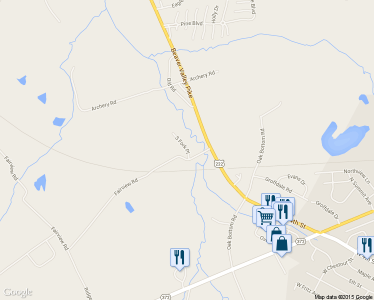 map of restaurants, bars, coffee shops, grocery stores, and more near 29 South Fork Place in New Providence