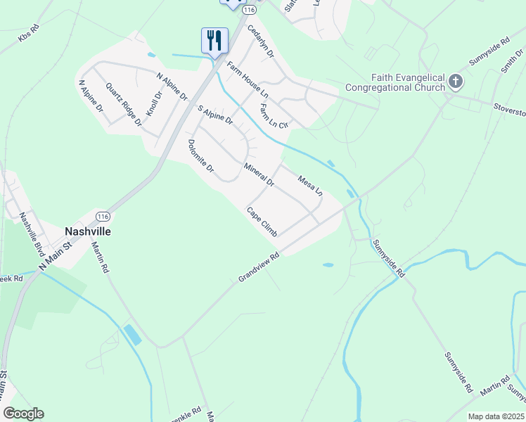 map of restaurants, bars, coffee shops, grocery stores, and more near 317 Cape Climb in York