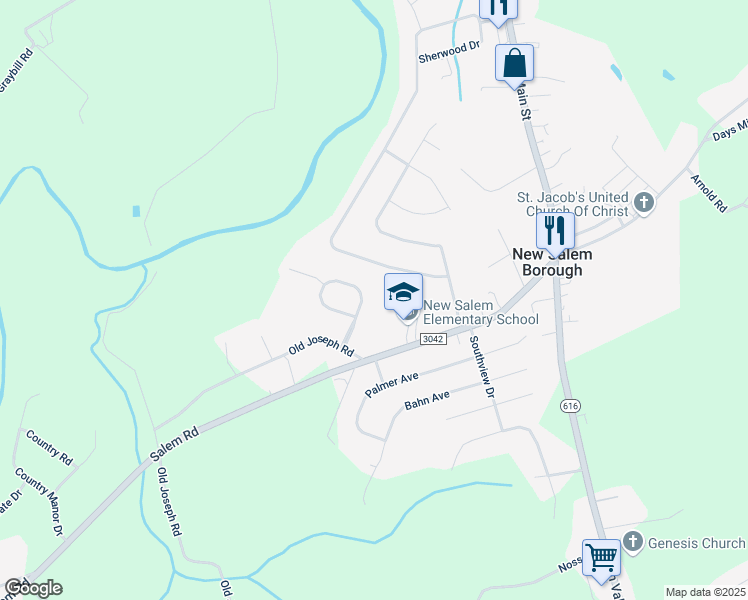 map of restaurants, bars, coffee shops, grocery stores, and more near 1633 Hampden Drive in York