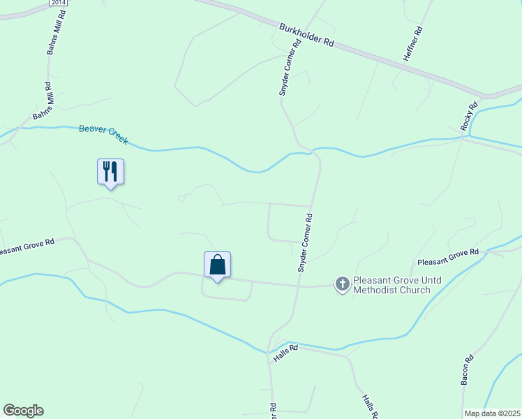 map of restaurants, bars, coffee shops, grocery stores, and more near 221 Pleasant View Drive in Red Lion