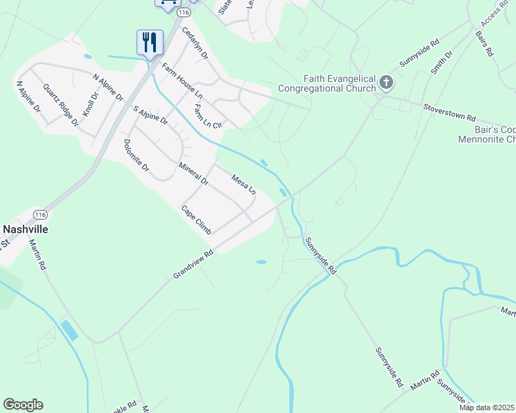 map of restaurants, bars, coffee shops, grocery stores, and more near 1201 Grandview Road in Spring Grove