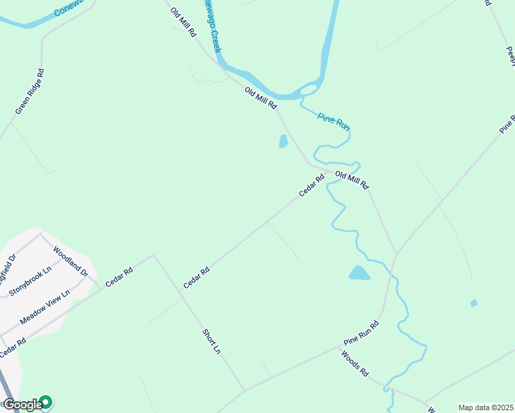 map of restaurants, bars, coffee shops, grocery stores, and more near 580 Cedar Road in New Oxford