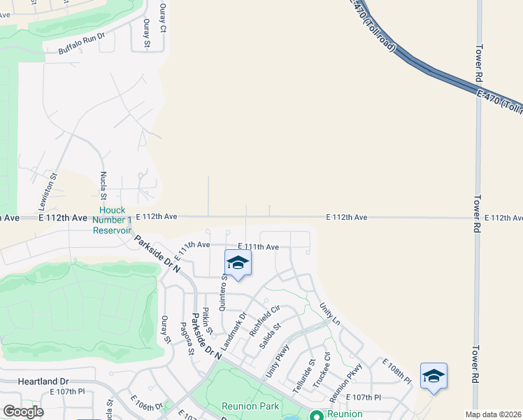 map of restaurants, bars, coffee shops, grocery stores, and more near 11246 Rifle Street in Commerce City