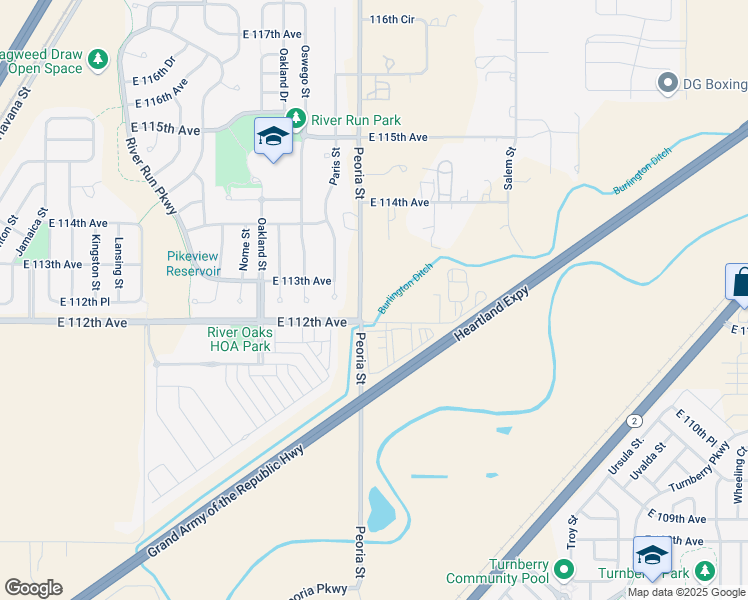 map of restaurants, bars, coffee shops, grocery stores, and more near 11230 Peoria Street in Henderson