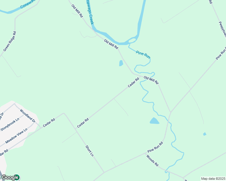 map of restaurants, bars, coffee shops, grocery stores, and more near 580 Cedar Road in New Oxford