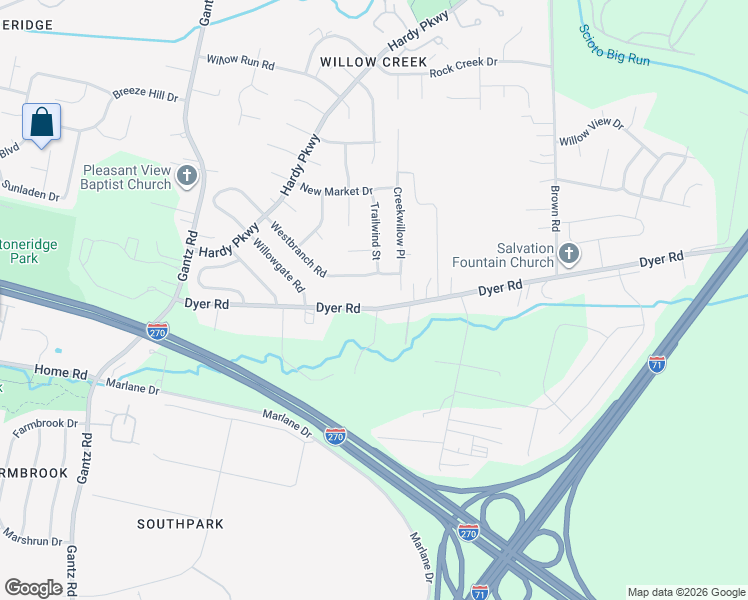 map of restaurants, bars, coffee shops, grocery stores, and more near 1875 Dyer Road in Grove City