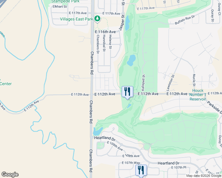 map of restaurants, bars, coffee shops, grocery stores, and more near 15501 East 112th Avenue in Commerce City