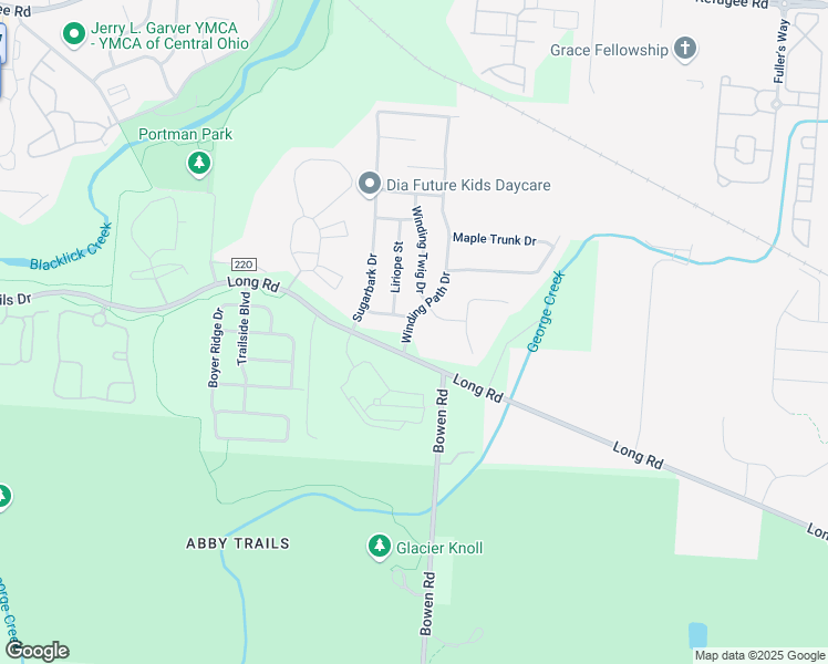 map of restaurants, bars, coffee shops, grocery stores, and more near 3949 Winding Path Drive in Canal Winchester