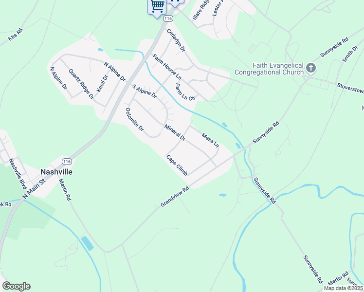 map of restaurants, bars, coffee shops, grocery stores, and more near 1209 Ledge Drive in York