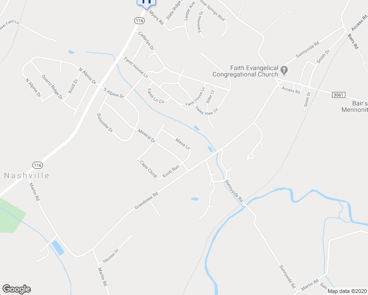 map of restaurants, bars, coffee shops, grocery stores, and more near 358 Mesa Lane in York