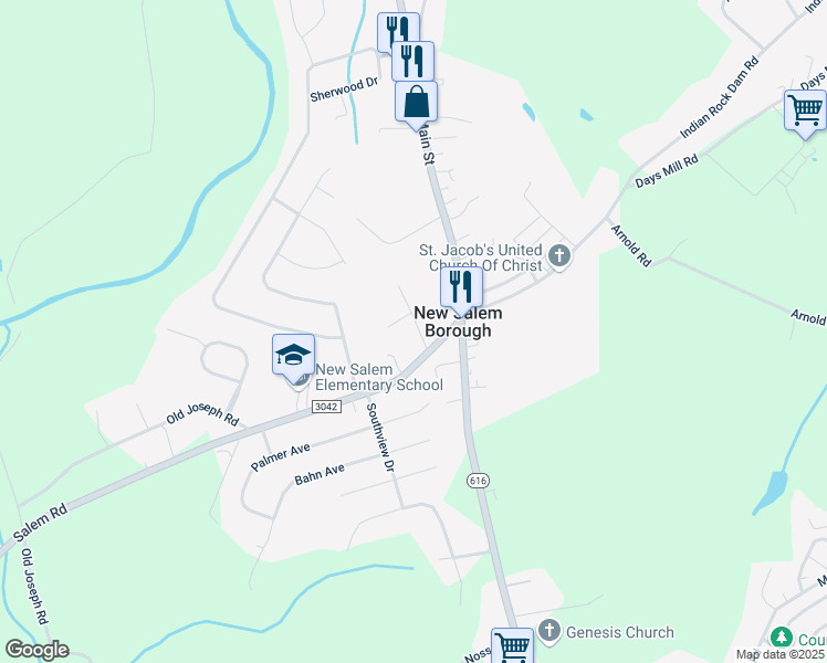 map of restaurants, bars, coffee shops, grocery stores, and more near 36 North Water Street in York