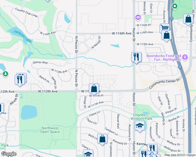 map of restaurants, bars, coffee shops, grocery stores, and more near 1397 West 112th Avenue in Westminster