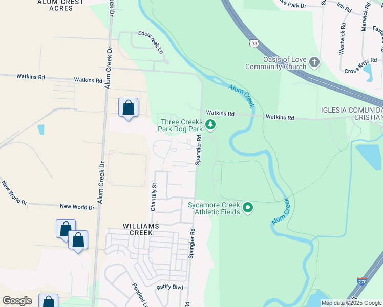 map of restaurants, bars, coffee shops, grocery stores, and more near 2839 Conrad Drive in Columbus