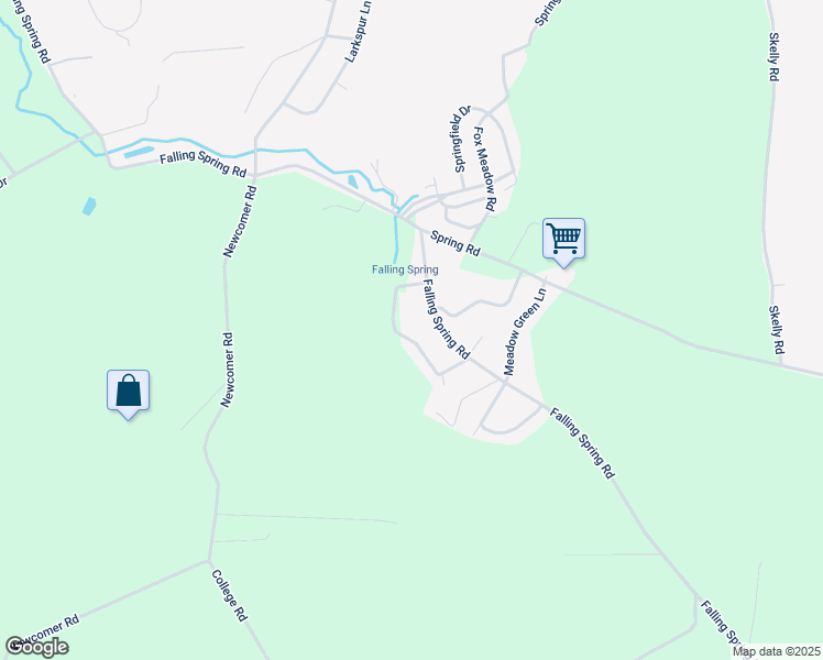 map of restaurants, bars, coffee shops, grocery stores, and more near 1518 Park Terrace Drive in Chambersburg