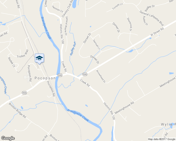 map of restaurants, bars, coffee shops, grocery stores, and more near 1185 West Street Road in West Chester