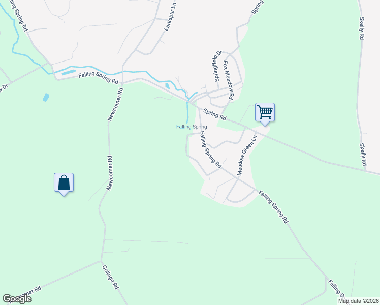 map of restaurants, bars, coffee shops, grocery stores, and more near 1504 Park Terrace Drive in Chambersburg