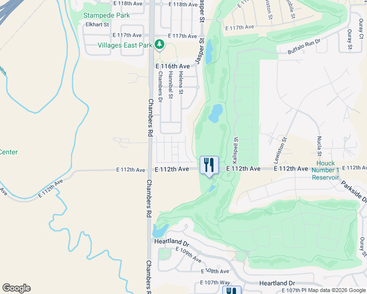 map of restaurants, bars, coffee shops, grocery stores, and more near 15501 East 112th Avenue in Commerce City