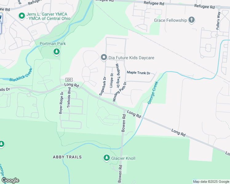 map of restaurants, bars, coffee shops, grocery stores, and more near 3949 Winding Path Drive in Canal Winchester