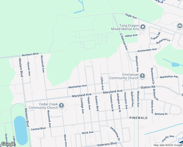 map of restaurants, bars, coffee shops, grocery stores, and more near 316 Eastern Boulevard in Berkeley Township