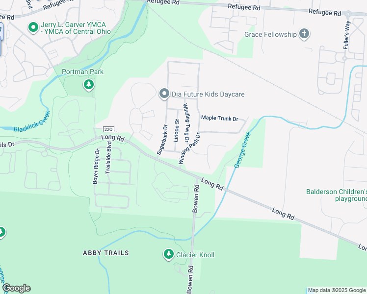 map of restaurants, bars, coffee shops, grocery stores, and more near 3943 Winding Path Drive in Canal Winchester