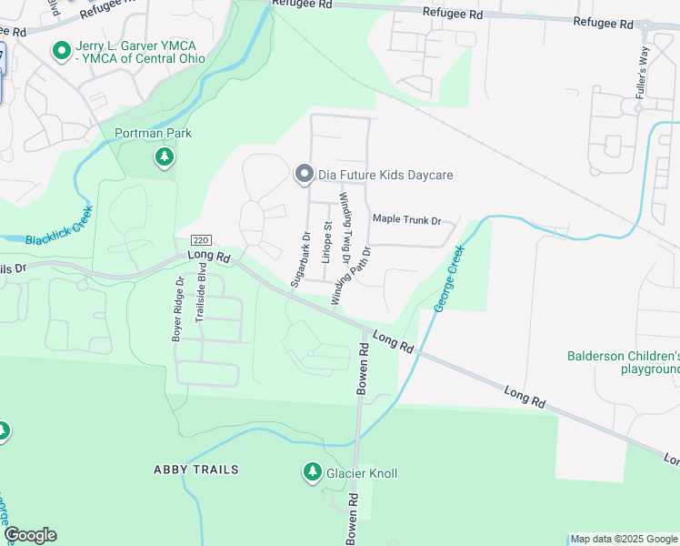 map of restaurants, bars, coffee shops, grocery stores, and more near 3949 Winding Path Drive in Canal Winchester