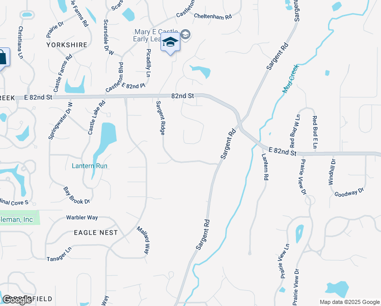 map of restaurants, bars, coffee shops, grocery stores, and more near 8014 Sargent Ridge in Indianapolis