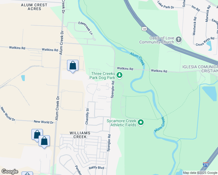 map of restaurants, bars, coffee shops, grocery stores, and more near 2839 Conrad Dr in Columbus