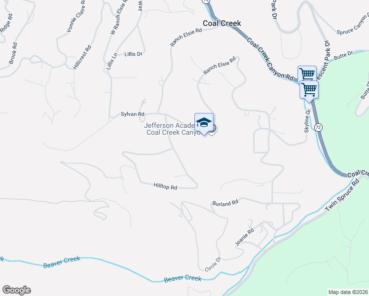 map of restaurants, bars, coffee shops, grocery stores, and more near 31460 Hilltop Road in Golden